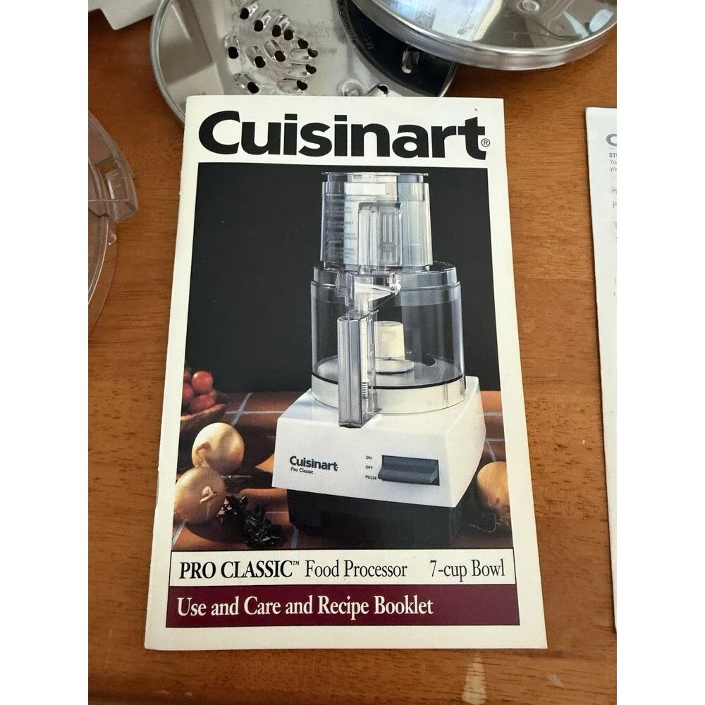 Cuisinart PRO Classic Food Processor DLC-10C 7 Cups Original Manual 1999 Tested
